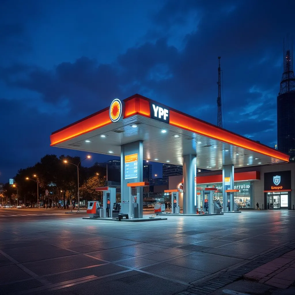 Estación YPF moderna en Buenos Aires