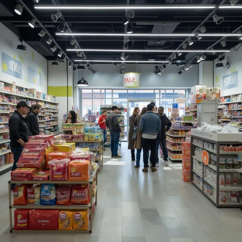 Tienda Full YPF con clientes