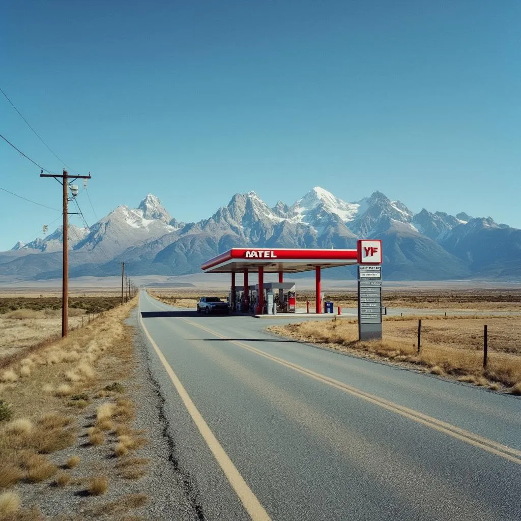 Estación YPF en la Patagonia
